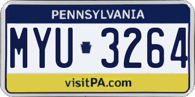 PA license plate MYU3264