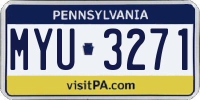PA license plate MYU3271