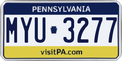 PA license plate MYU3277