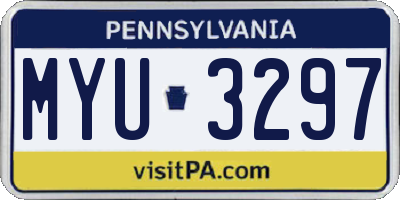 PA license plate MYU3297