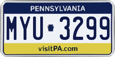 PA license plate MYU3299