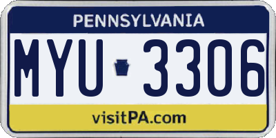 PA license plate MYU3306