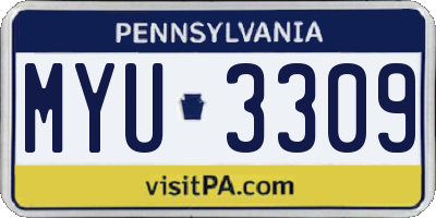 PA license plate MYU3309
