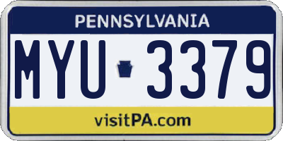 PA license plate MYU3379