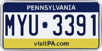PA license plate MYU3391