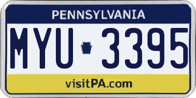 PA license plate MYU3395