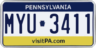 PA license plate MYU3411