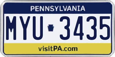 PA license plate MYU3435