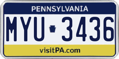 PA license plate MYU3436