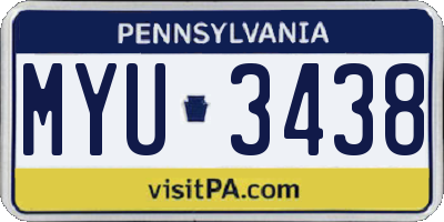 PA license plate MYU3438