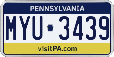 PA license plate MYU3439