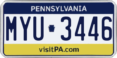 PA license plate MYU3446