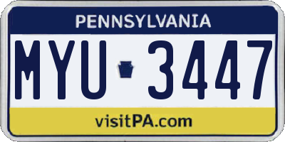 PA license plate MYU3447
