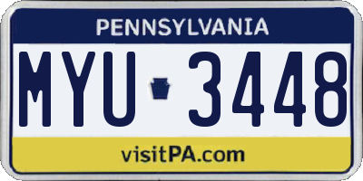 PA license plate MYU3448