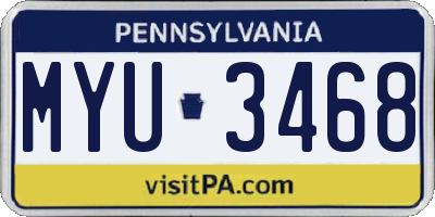 PA license plate MYU3468