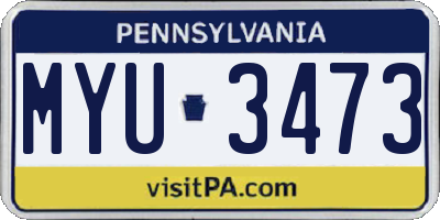 PA license plate MYU3473