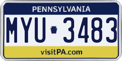 PA license plate MYU3483