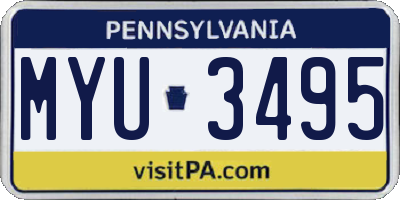 PA license plate MYU3495