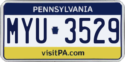 PA license plate MYU3529
