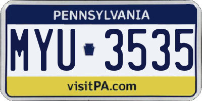 PA license plate MYU3535
