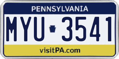 PA license plate MYU3541