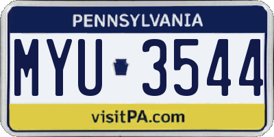 PA license plate MYU3544