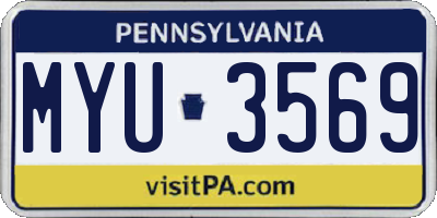 PA license plate MYU3569