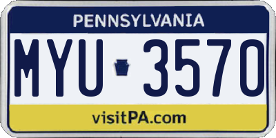 PA license plate MYU3570