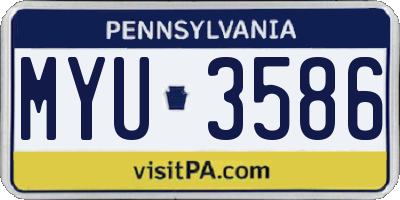 PA license plate MYU3586