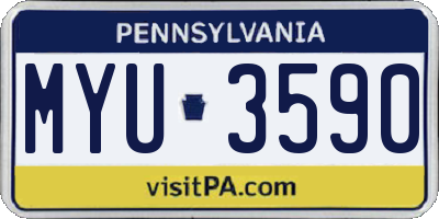 PA license plate MYU3590