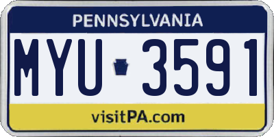 PA license plate MYU3591