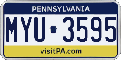 PA license plate MYU3595