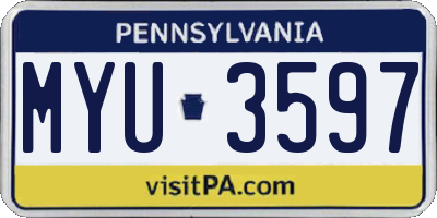 PA license plate MYU3597