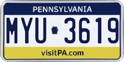 PA license plate MYU3619