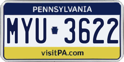 PA license plate MYU3622