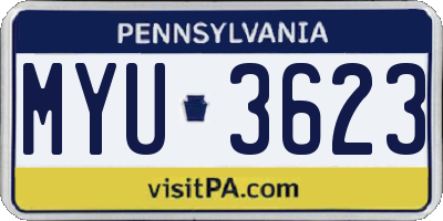 PA license plate MYU3623