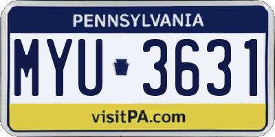 PA license plate MYU3631