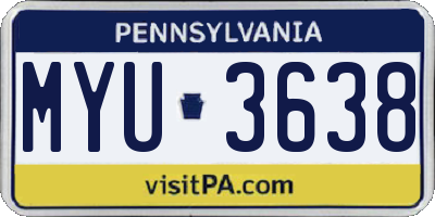 PA license plate MYU3638