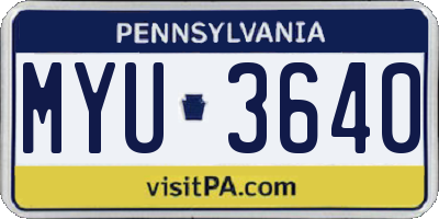 PA license plate MYU3640