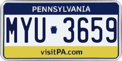 PA license plate MYU3659