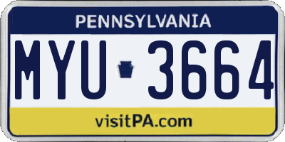 PA license plate MYU3664