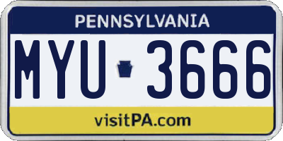 PA license plate MYU3666