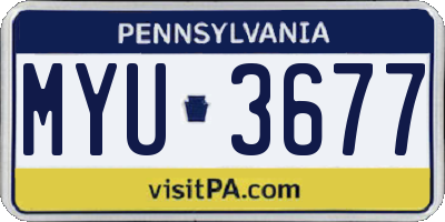 PA license plate MYU3677