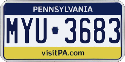 PA license plate MYU3683