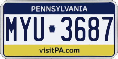 PA license plate MYU3687