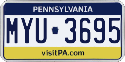 PA license plate MYU3695
