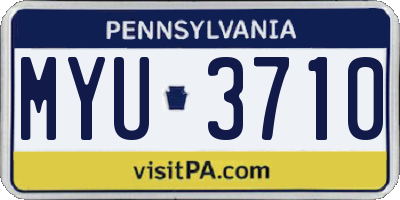 PA license plate MYU3710