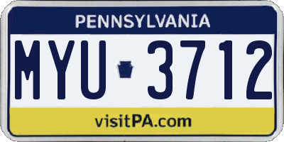 PA license plate MYU3712