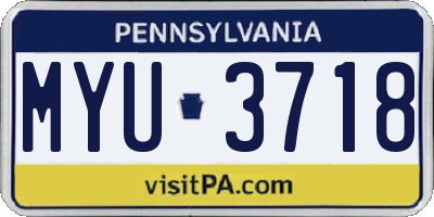 PA license plate MYU3718
