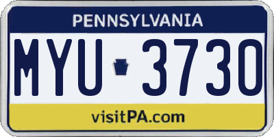 PA license plate MYU3730